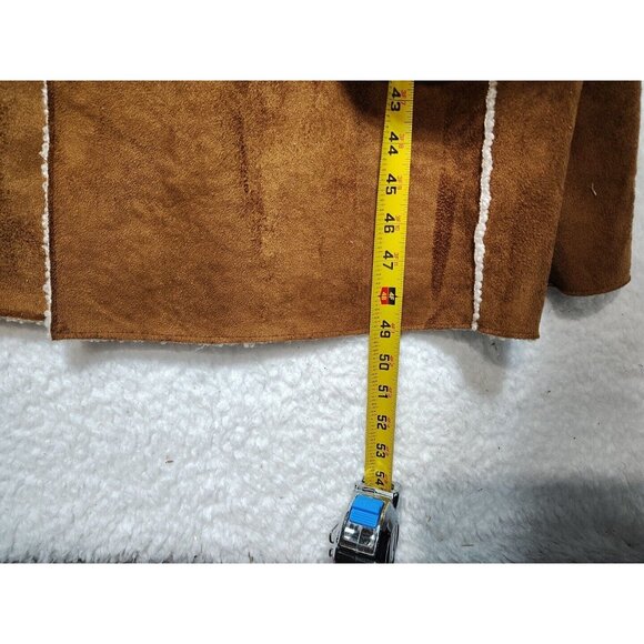 Cyrus Women’s Open Front Brown Coat  Inner Cream Fuzzy Size XL - Picture 9 of 9